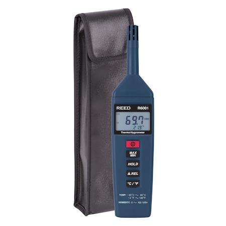 Reed Instruments Thermo-Hygrometer, -4 to 140 Degrees F (-20 to 60 Degrees C), 0-100%RH R6001